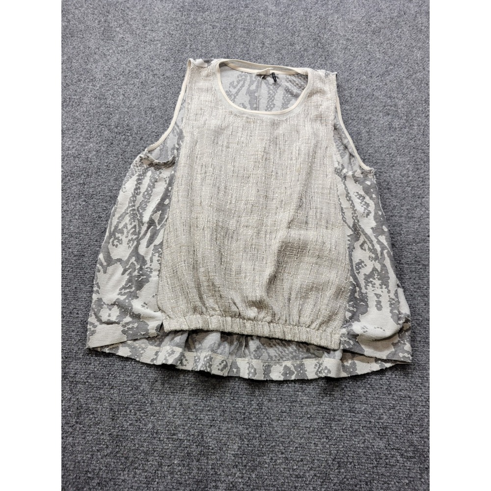 Akemi + Kin Anthropologie Mixed Media Snake Print Tank Top Grey Medium OB634335
